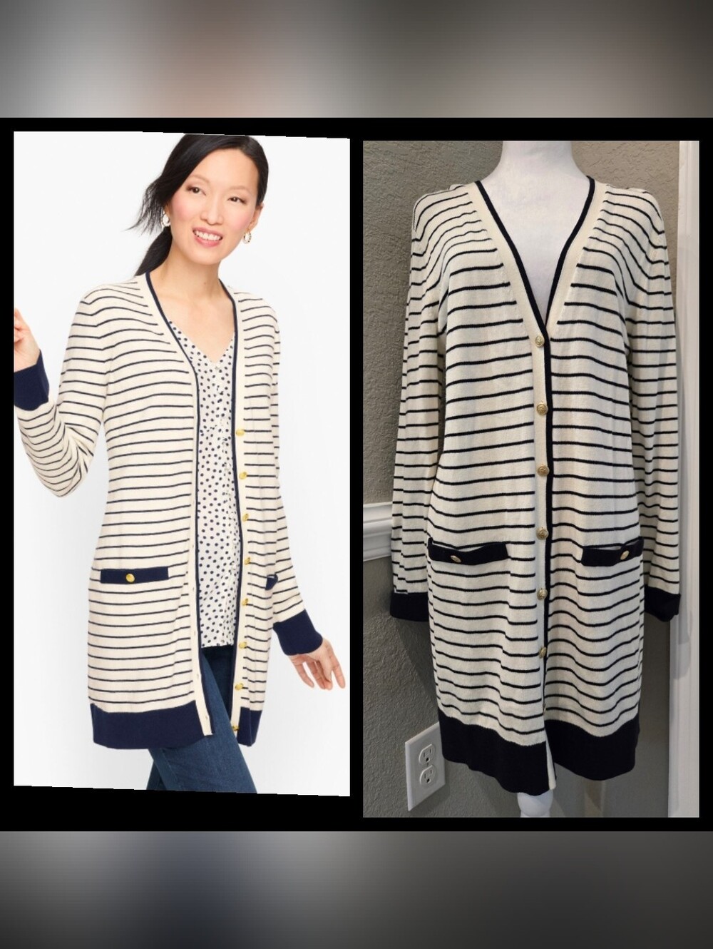 Talbot's Supersoft Tipped Cardigan, medium